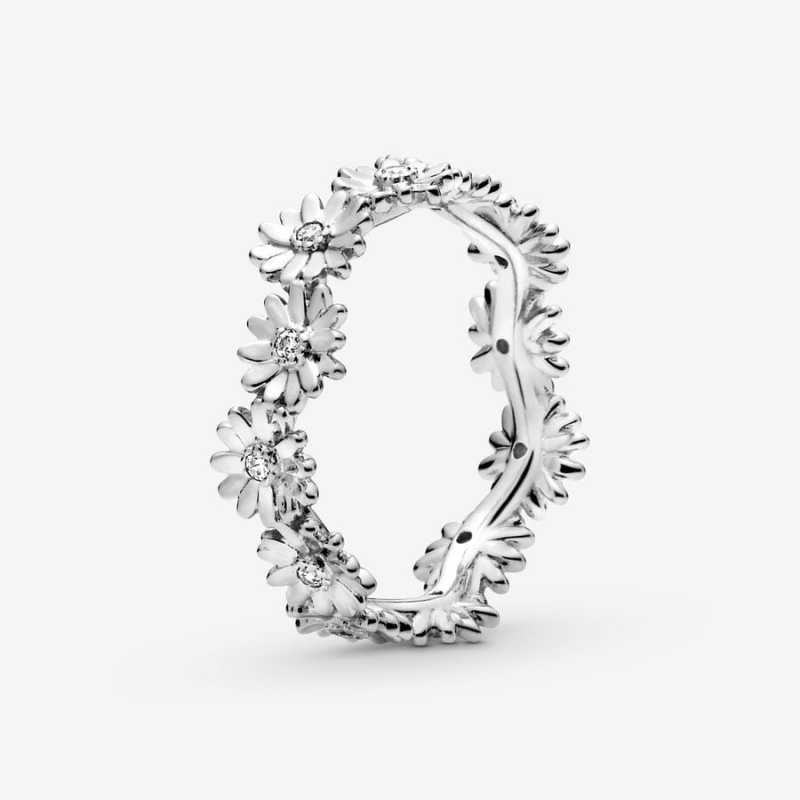 Pandora Sparkling Daisy Flower Crown Band Silber | ERS-286071