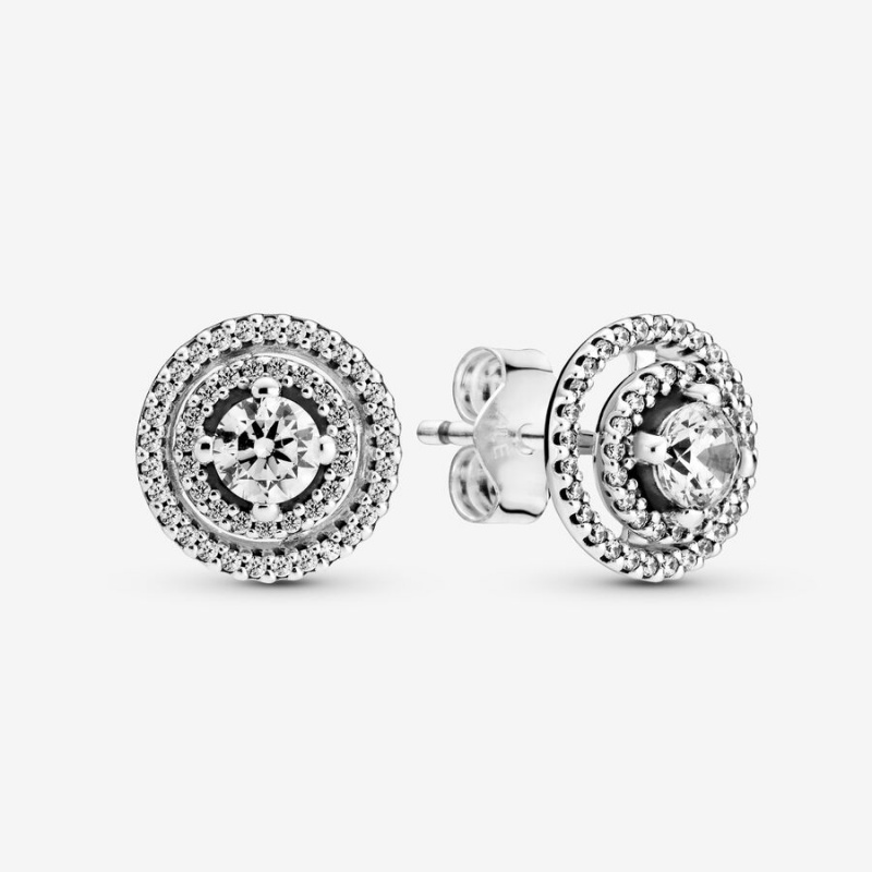 Pandora Sparkling Double Halos Ohrstecker Silber | 0578941-FC