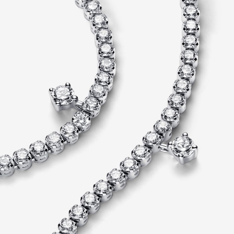 Pandora Sparkling Drops Tennis Nicht-charme Silber | 0518372-NM