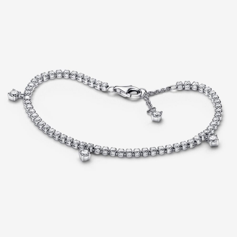 Pandora Sparkling Drops Tennis Nicht-charme Silber | 0518372-NM