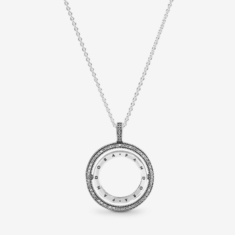 Pandora Sparkling Pave Circle Jewelry Gift Set Halsketten- Und Ohrring-sets Silber | PFX-906358