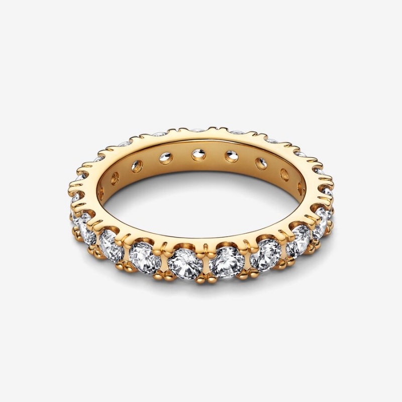 Pandora Sparkling Row Eternity Band Gold | OEC-907134