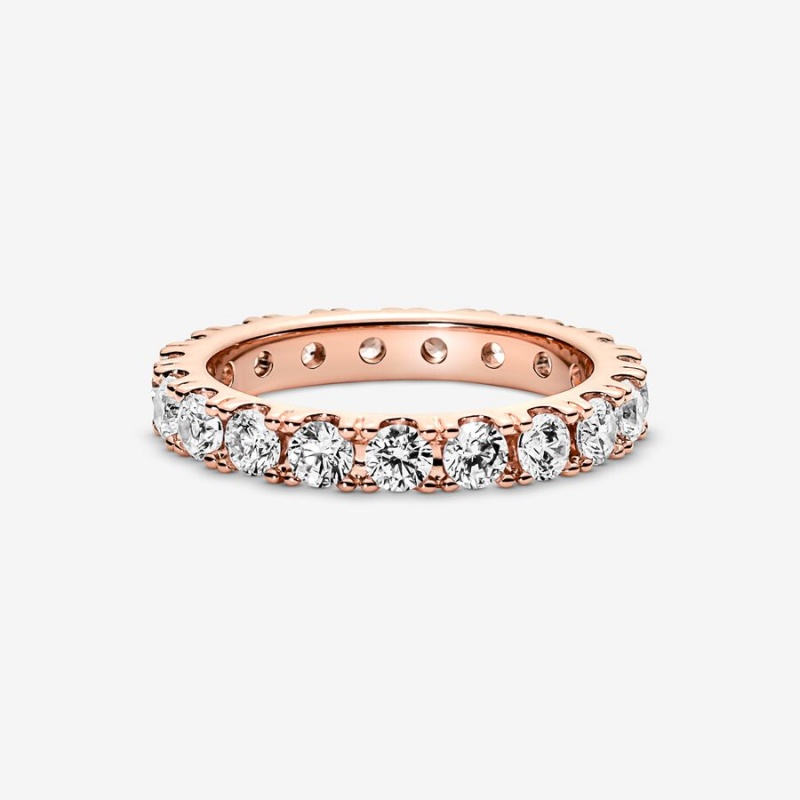 Pandora Sparkling Row Eternity Band Rosa Gold | LWK-920845