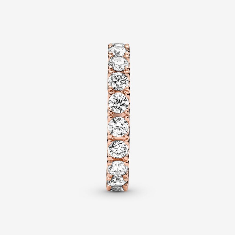 Pandora Sparkling Row Eternity Band Rosa Gold | LWK-920845