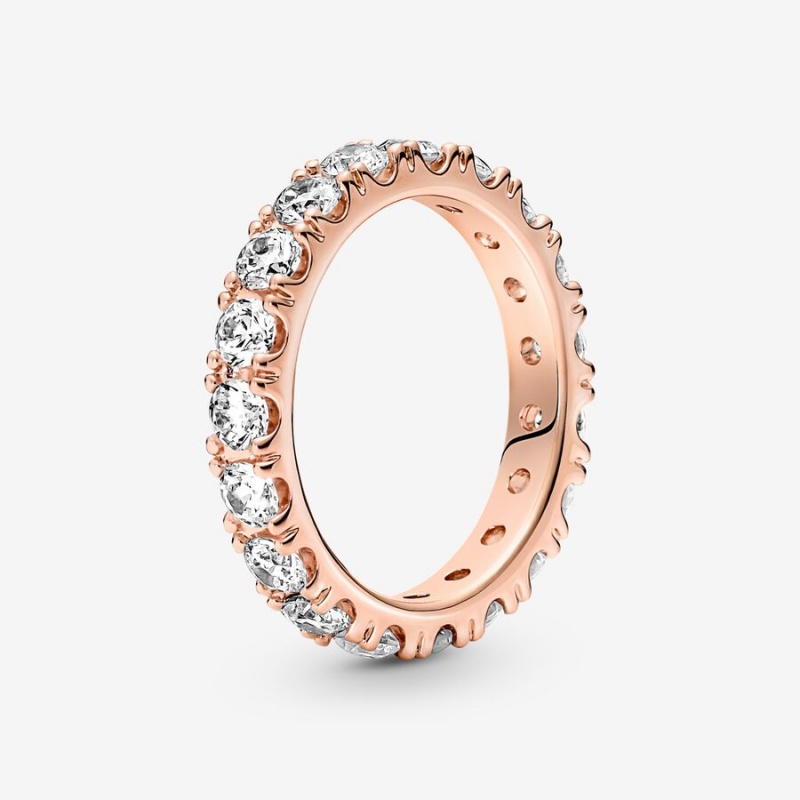 Pandora Sparkling Row Eternity Band Rosa Gold | LWK-920845