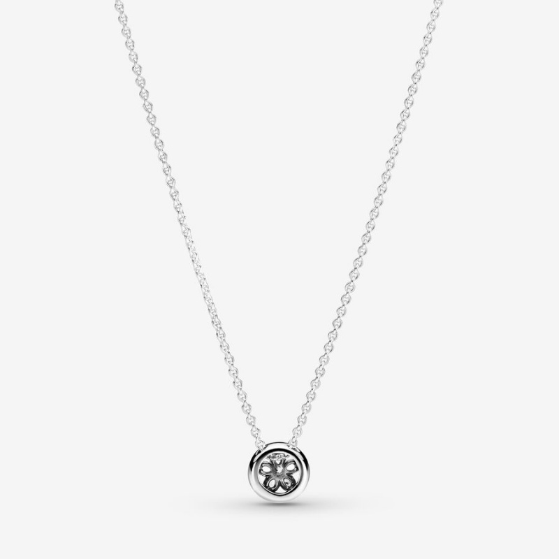 Pandora Sparkling Snowflake Collier Kette mit Anhänger Silber | YKQ-791026
