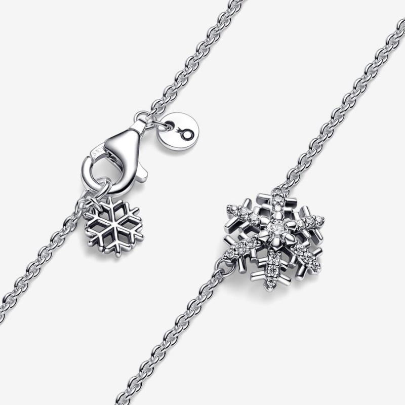 Pandora Sparkling Snowflake Kette mit Anhänger Silber | 1925604-LR