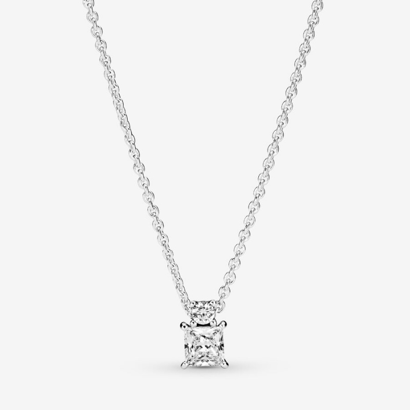 Pandora Sparkling Snowflake Pendant Necklace Kette mit Anhänger Silber | 8405617-JE