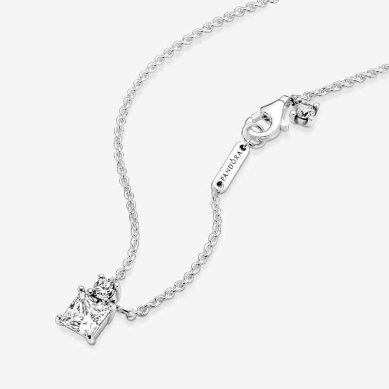 Pandora Sparkling Snowflake Pendant Necklace Kette mit Anhänger Silber | 8405617-JE