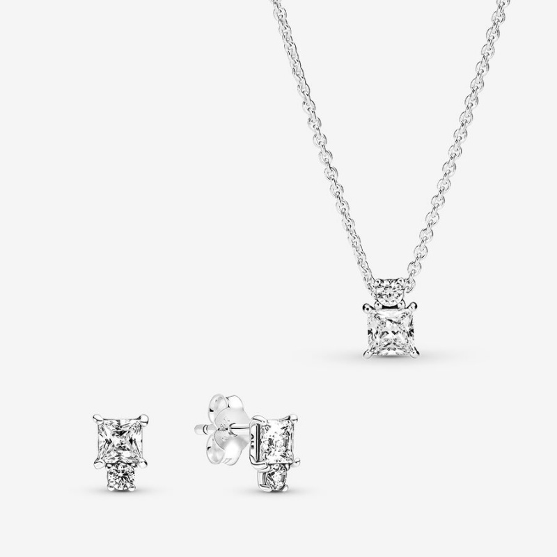 Pandora Sparkling Snowflake Pendant Necklace Kette mit Anhänger Silber | 8405617-JE