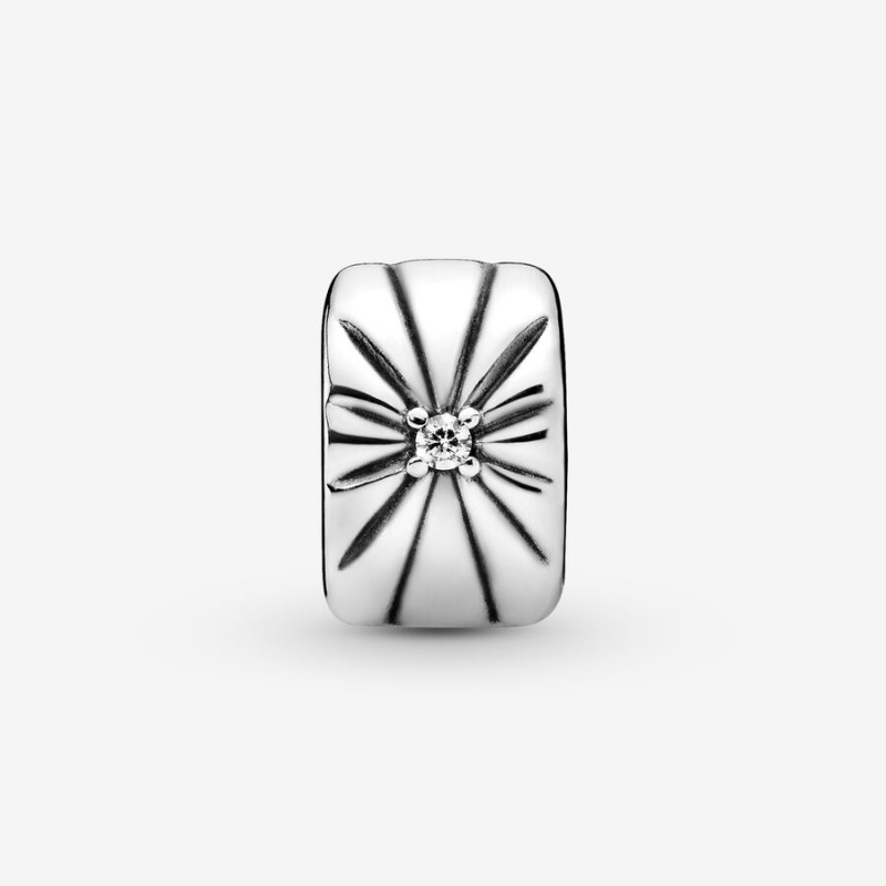 Pandora Sparkling Sunburst Clip Klammern Silber | 3728496-QB