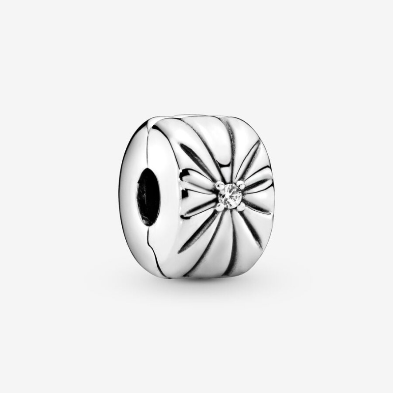 Pandora Sparkling Sunburst Clip Klammern Silber | 3728496-QB