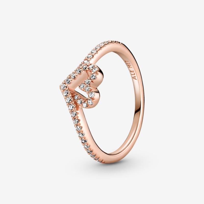 Pandora Sparkling Wishbone Herz Rosa Gold | PSK-420859