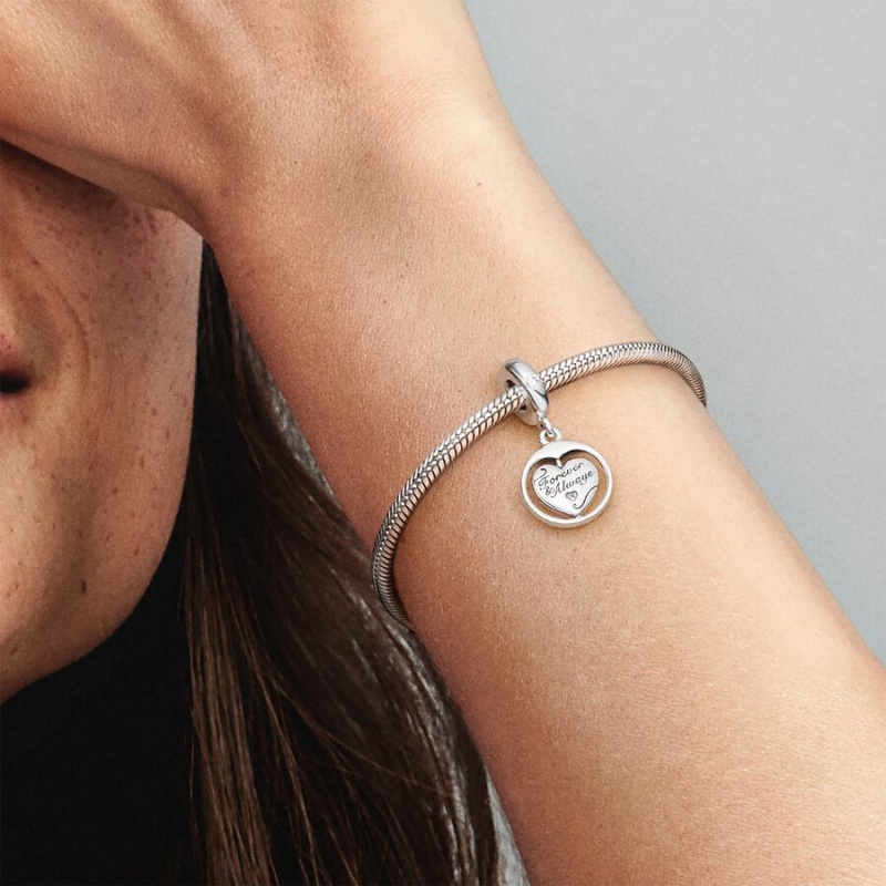 Pandora Spinning Forever & Always Soulmate Dangle Charm mit Anhänger Silber | 0723145-ZQ