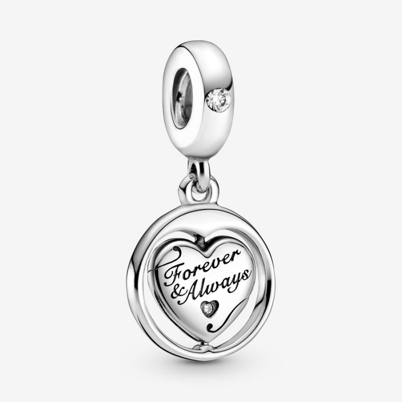 Pandora Spinning Forever & Always Soulmate Dangle Charm mit Anhänger Silber | 0723145-ZQ