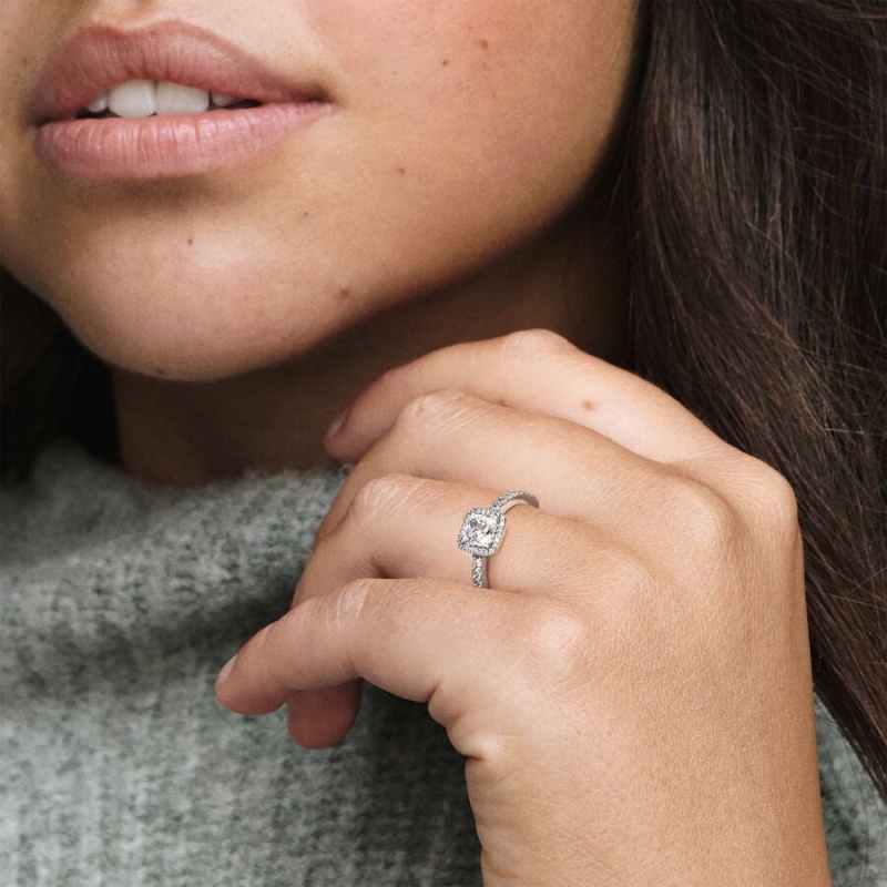 Pandora Square Halo Silber | ISL-701236