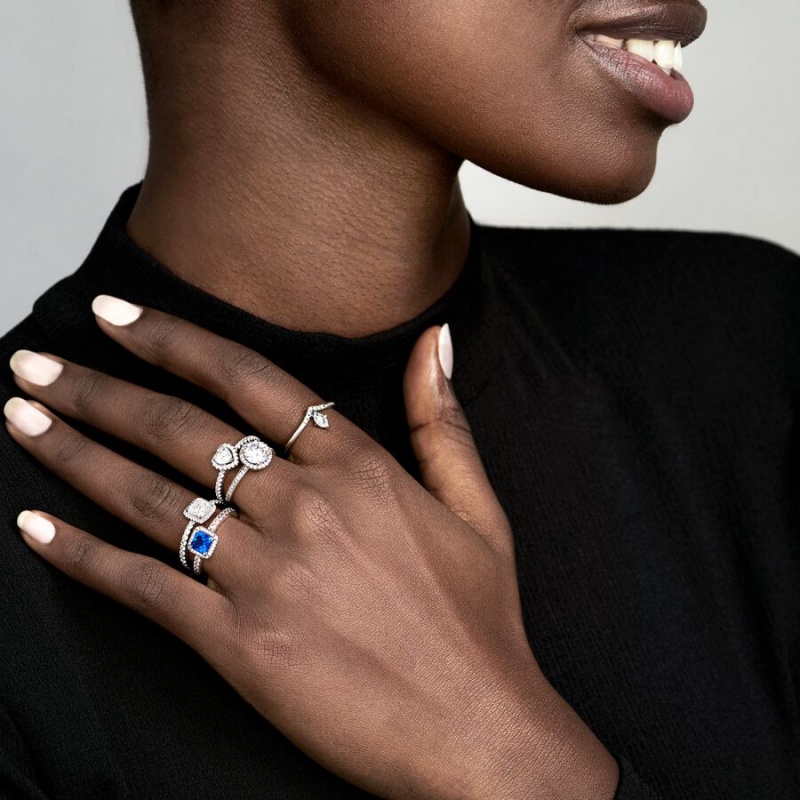 Pandora Square Halo Silber | ISL-701236