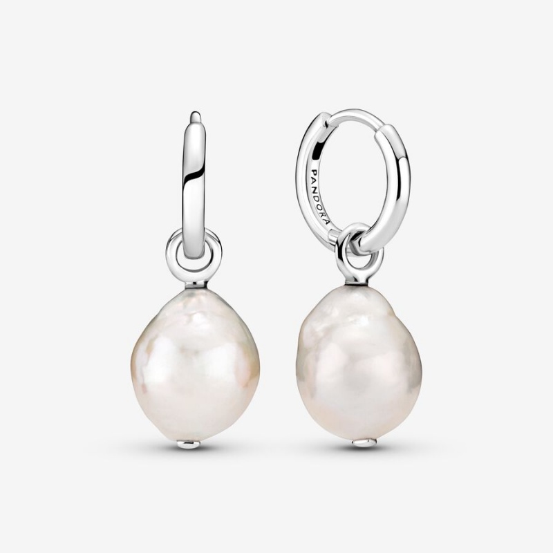Pandora Treated Freshwater Cultured Baroque Pearl Creolen Silber | 8596170-GU