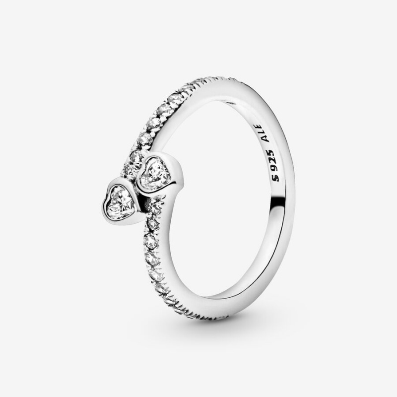 Pandora Two Sparklings Herz Silber | TPO-269740
